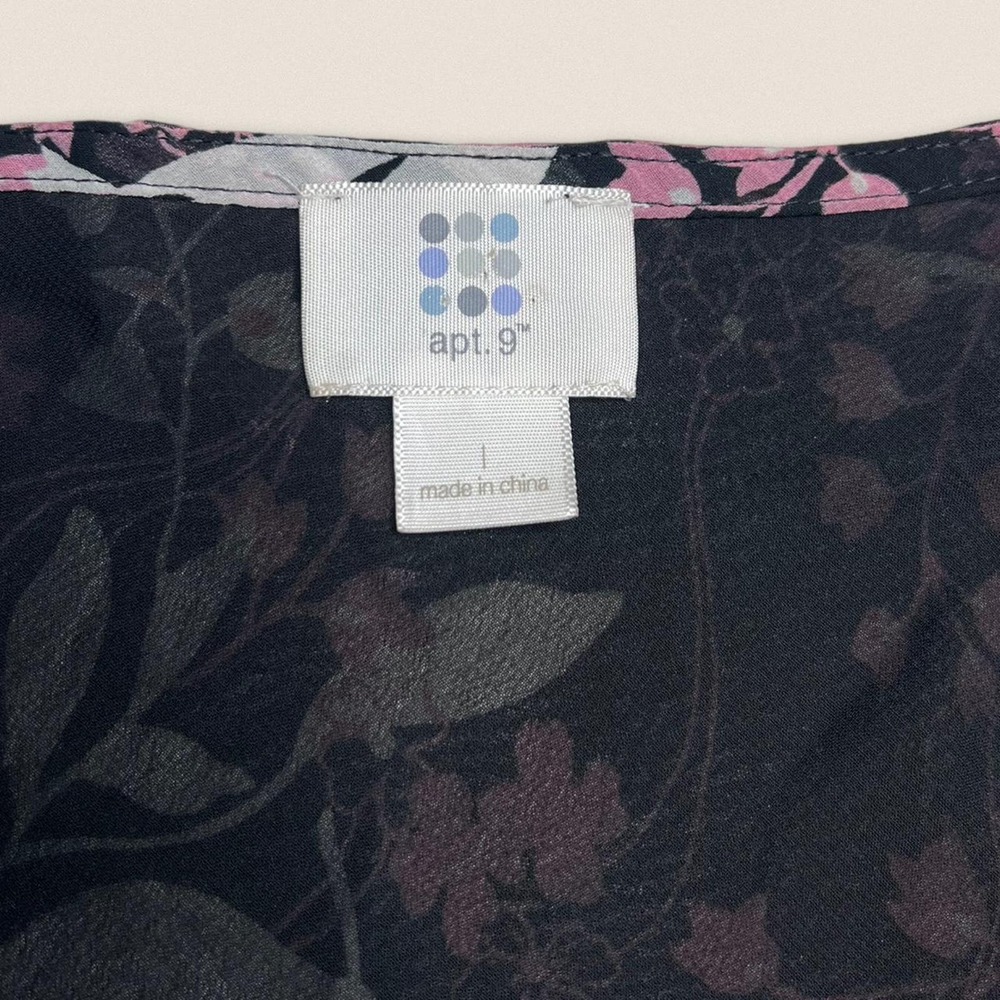 Y2K Floral Long Sleeve Blouse Top | Size Large | Apt. 9 | - Picture 3 of 4